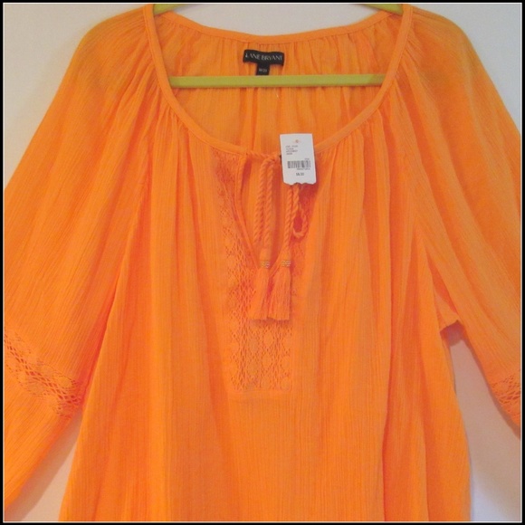 orange peasant blouse